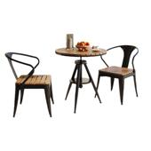 户外休闲桌椅露天庭院防腐木室外餐桌椅组合家用可升降阳台方圆桌