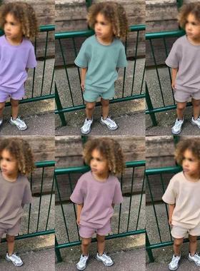 Summer 2pcs Kids Clothes Sets Children Sports Style Tracksui