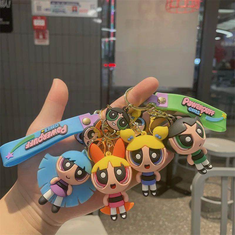 6cm Classic Anime Cartoon Powerpuff Girls Butterfly Keychain