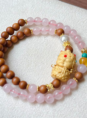 2025新款檀香木绿度母雕饰手链民族风百搭时尚女神手串饰品