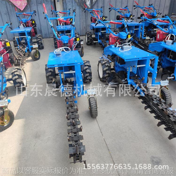 单链条开沟机 手扶式山药种植挖沟机 工程埋线柴油电启动开槽机
