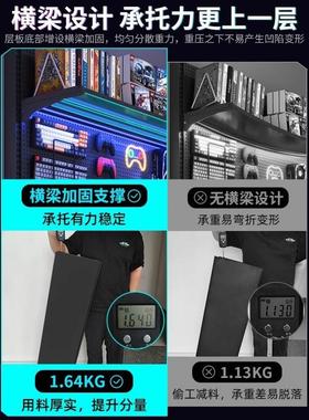 立式洞置物架落地电竞金房间面装饰属收纳架免打孔电脑桌NAR改洞