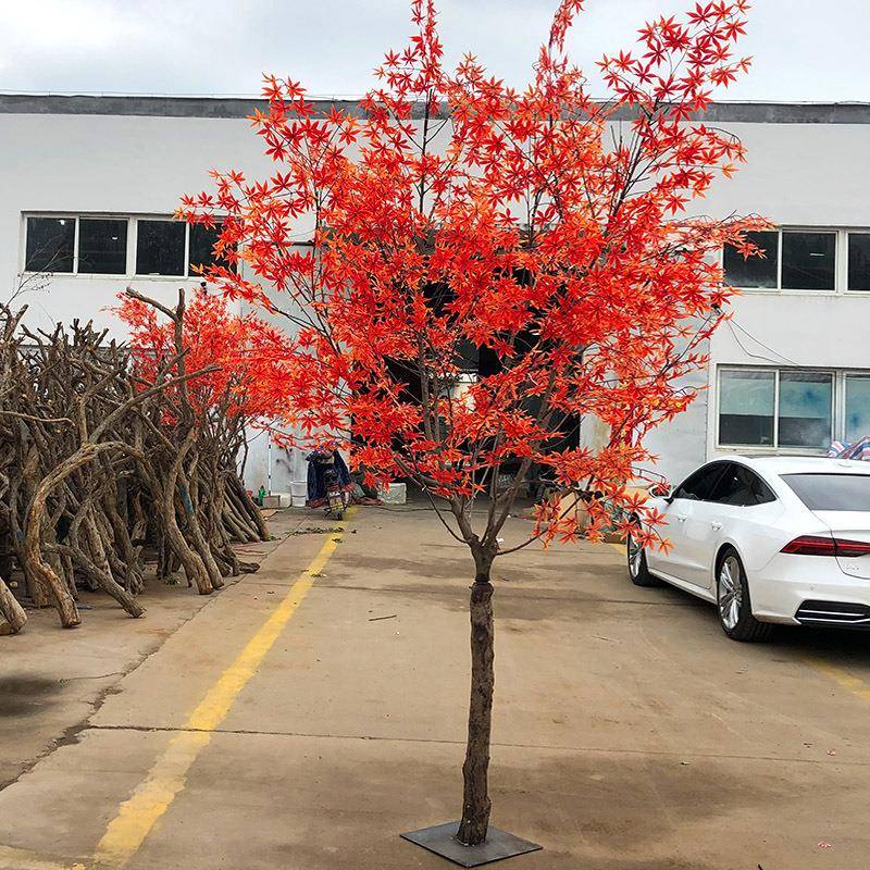 仿真红枫树过装胶枫叶仿真枫树防水假WVS青饰树橱窗客厅酒店摆放