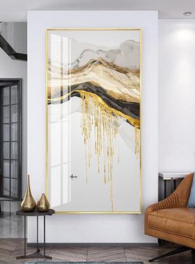 现代轻奢玄关装饰画新中式大廊气别56603墅走客入户壁厅画简约抽