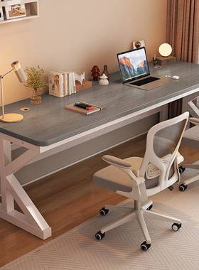 双人脑桌台长书桌电卧室简约办公桌电竞子65679桌学生家用学式习写字桌
