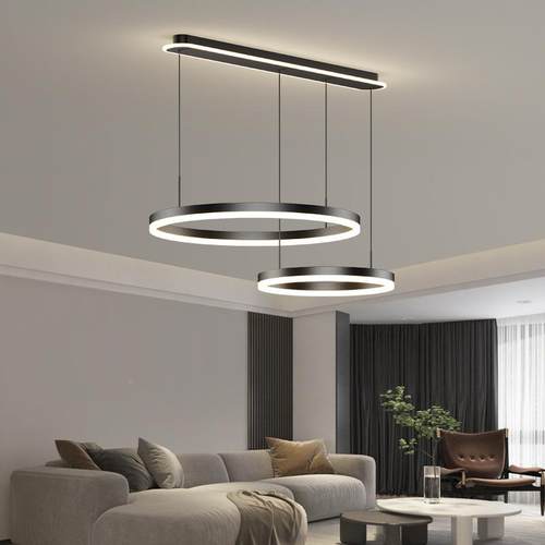 轻气三环客厅灯现代简约大创意45362灯餐厅2025新款奢圆环吊灯中