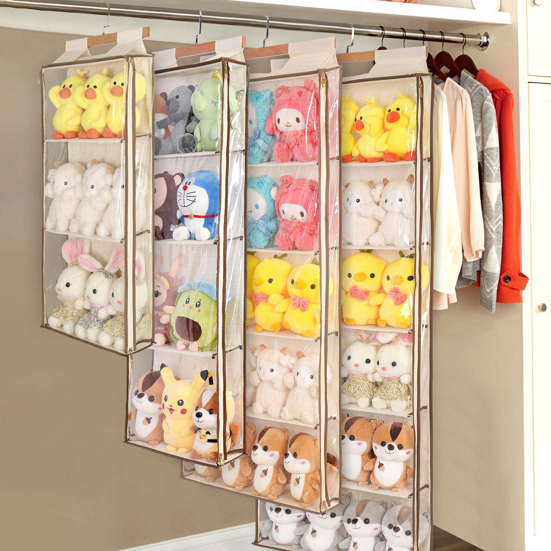 门后公袋仔收纳挂墙10030383式挂棉娃娃整理家用花布偶存放展示架