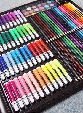258小学生画笔笔套装水40016笔儿童画笔套件装画彩画工具油蜡棒彩套装