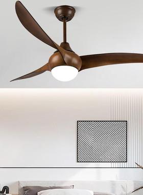 新款XCL52寸大风力厅音风扇灯卧室木柔风静客吊扇复古胡桃色电扇