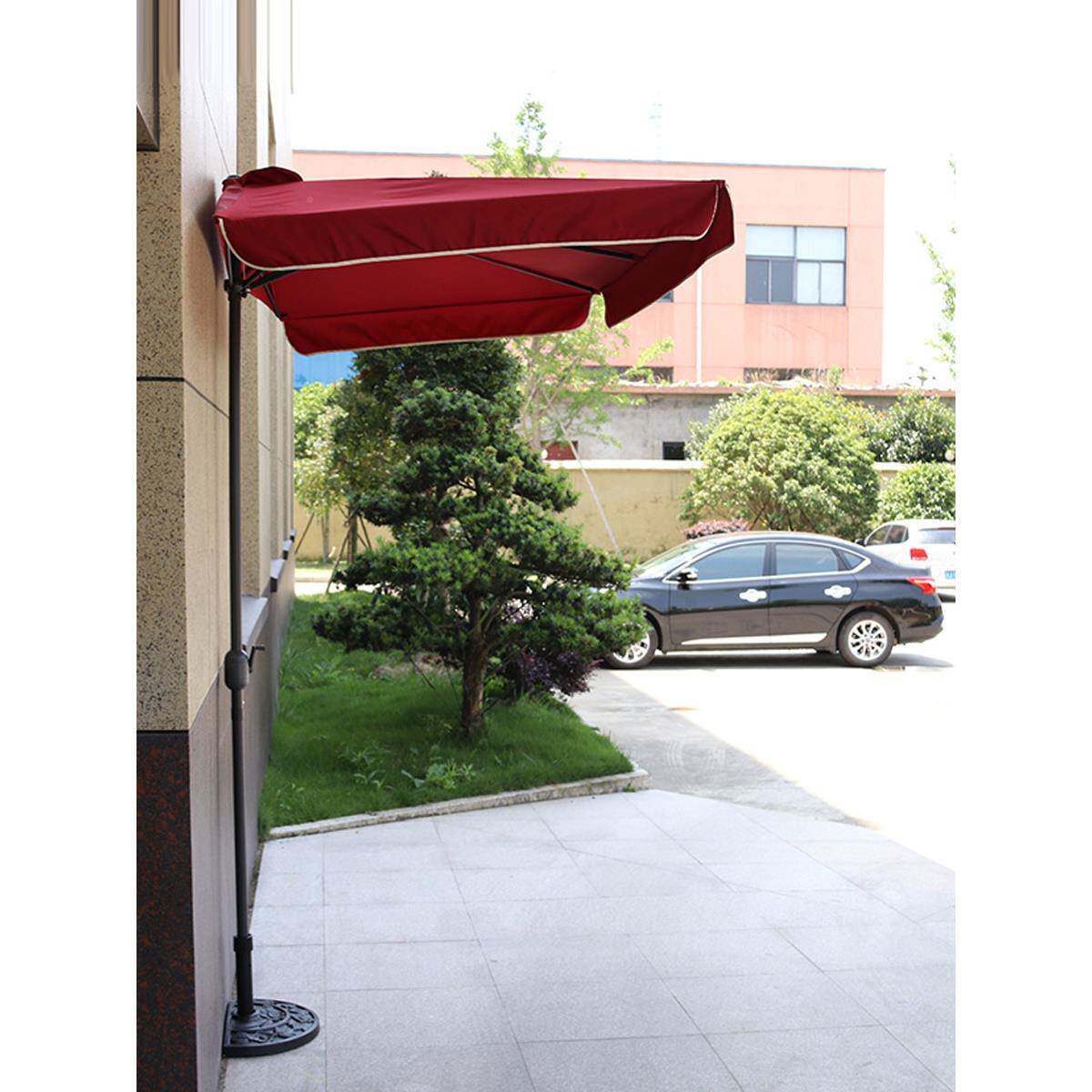 6M0靠墙半边庭院伞户形外阳8台F767MSMT单边侧边长方遮阳伞花园太