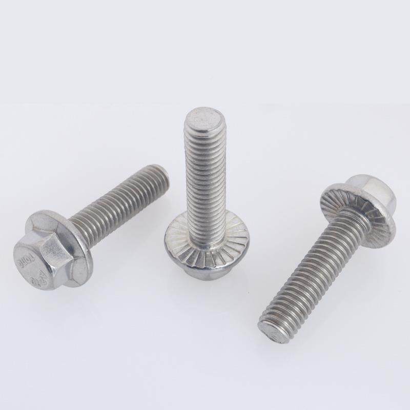 30TLR4不锈钢外六角滑法兰螺栓带垫螺花齿防螺丝G5B787六角法兰面