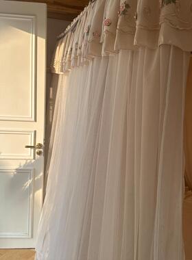 SI6K新2024款U型轨道幔双层家用公主风遮光帘床蚊帐防顶RRU1尘.8m