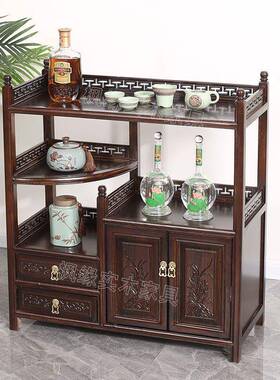 新中茶水柜实木餐边茶柜厨房碗柜酒柜储式物客78023柜收纳柜中式