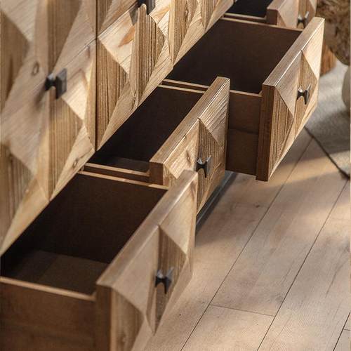 四门带抽餐边玄柜客厅装饰屉新品实木关柜日文艺靠墙85090碗柜矮