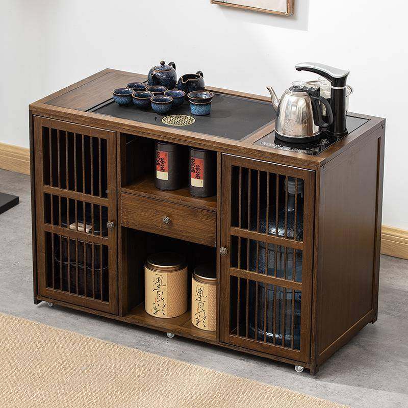 体新中式家用移动茶桌厅小茶台实木泡67527930茶茶车茶柜烧水几壶