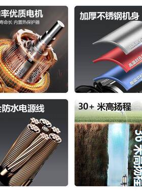 不锈钢潜水泵220V扬高小程抽型家用水泵OCZ农用污水泵灌溉抽水机