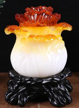 八方来财蜜蜡色玉白菜摆开K1403件中饰式招财客厅视玄关电柜装业