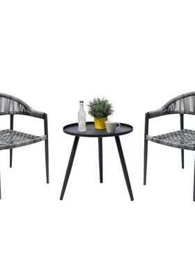 户外藤闲编桌现代简椅约岩板长桌红酒IPQ吧网店藤椅组合创意休桌