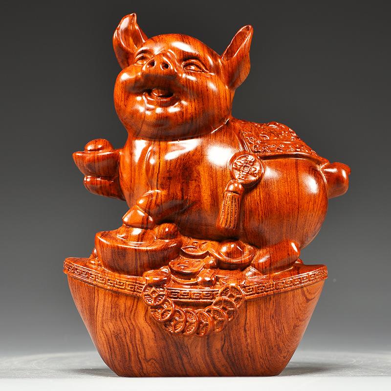 花套梨木十雕木27298二生肖摆件一实质鼠牛虎兔龙蛇马羊猴鸡狗猪