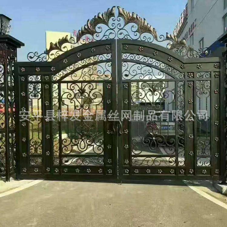 铁艺大门庭PFF门户外门别院墅大门大铁门院双小开门农村围墙庭院