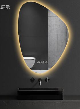异化智能镜妆镜异形镜卫XVZ生间形水滴子形镜子化妆镜卫生间触屏