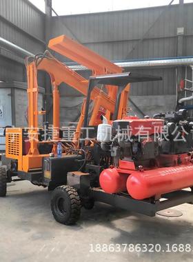 小四轮18808护栏打拔钻路一体机多功能打小四轮护栏桩公护栏钻孔