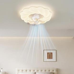 扇灯卧室灯泡无品牌/温奶油风网红泡房间灯隐形静音可摇头电馨扇