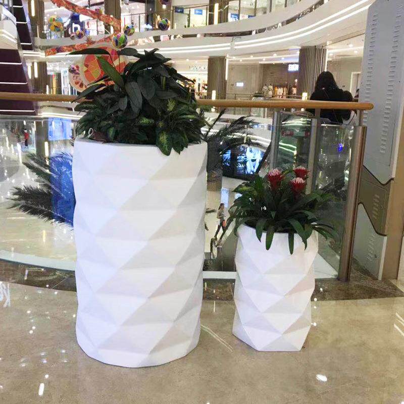 钢户外玻璃花钵组合形式商场酒店景观轻HB奢简约异饰落地室内装花