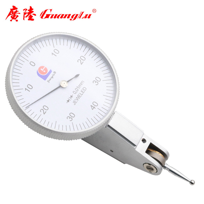 广陆 杠杆百分表0-0.8mm 表盘38mm 百分表头指示表 322-201