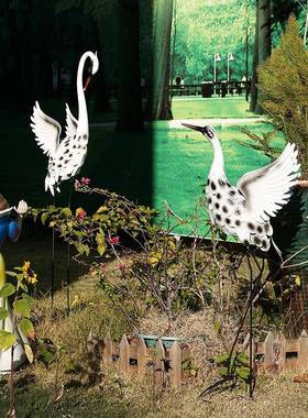 新中式鹤tb-68813落地大摆件创意装户花仙园庭院园林景观售外楼水