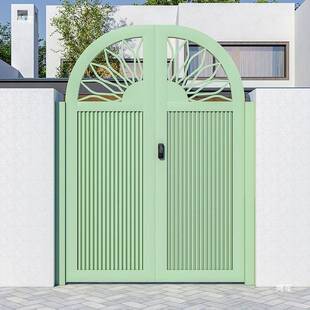 艺庭院别墅单双开关栏门院门子门铁乡村户外不919锈钢小铝合栅金