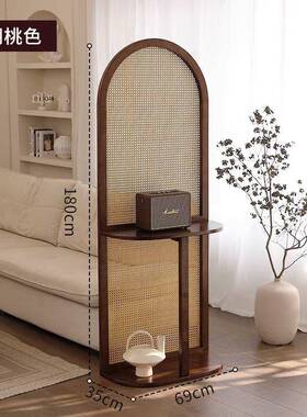 225藤编隔断入展玄示屏风户关正ZIH对门墙转角0柜复古法中式收纳