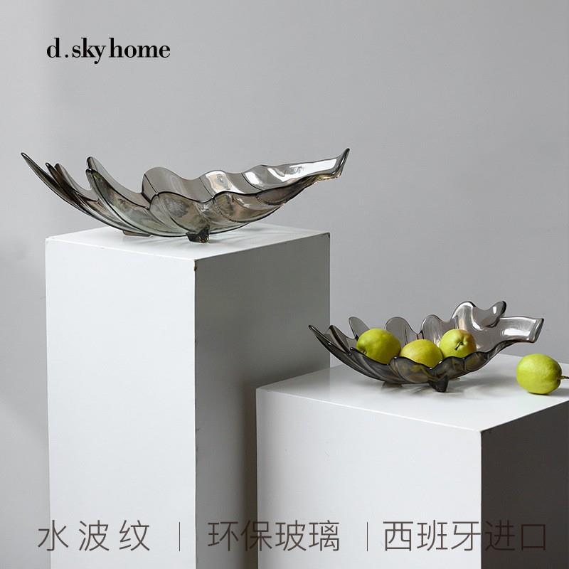 0471S叶西牙净色子玻璃碗摆件果盘装客班厅家居饰摆件