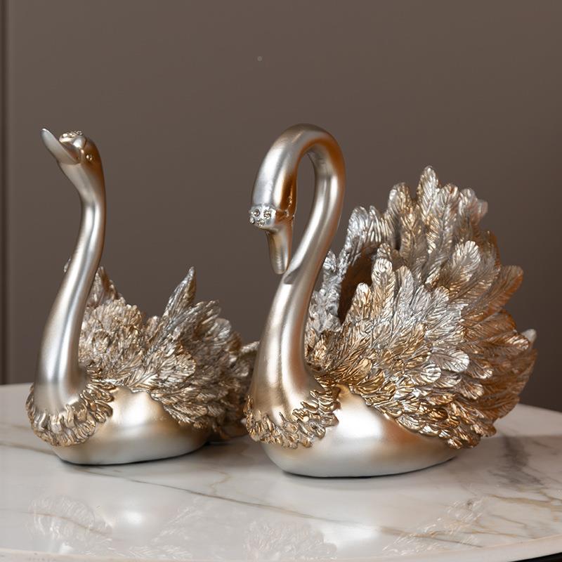 欧美风格树品脂工艺件摆设创意情天鹅酒架摆酒KD970柜电侣视柜装