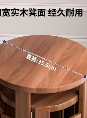 可叠放凳现代中吃饭登子茶餐桌式凳57402原木新叠叠乐实木圆凳子