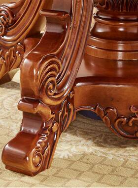 式餐桌木圆桌大欧理石餐桌椅组合6人实圆形饭桌子带盘转别XTX墅家