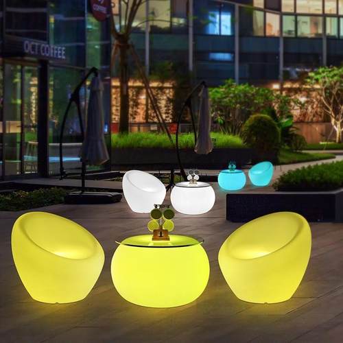 led发光家具酒吧桌休球形沙发椅意酒店餐厅凳子KTV台夜店闲吧卡座