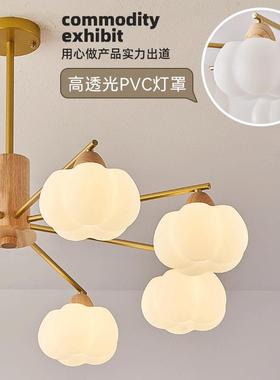 原木卧客厅灯吊意奶灯油风创个性餐厅现代简约73453日式室书房中