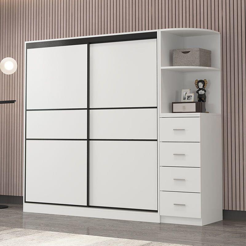 衣柜推物门拉无品牌/实木板储柜子简约现式代家用卧室简易组装收