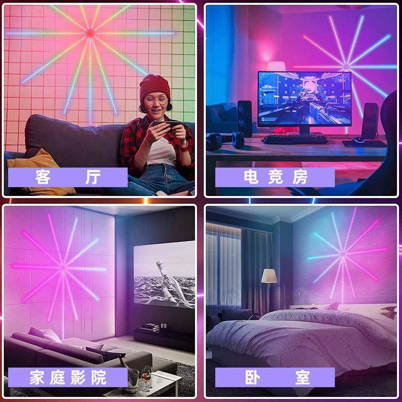 热卖led050烟花灯带氛围装饰灯低压202308075流水灯V跑马灯幻彩5