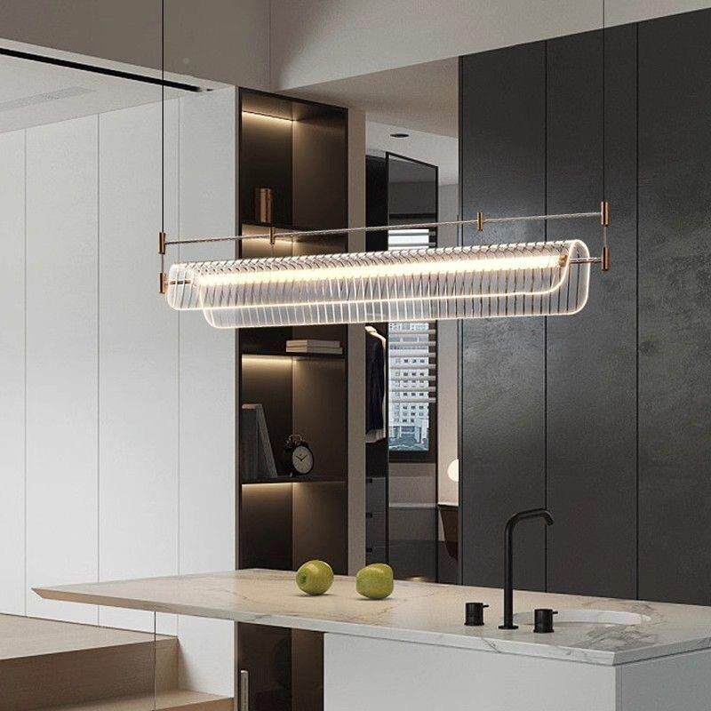 简意式极餐厅吊灯简灯约师设计创意艺术长条LJ-LJ-10饭厅吧台岛台