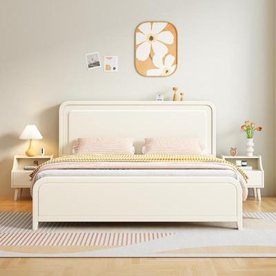 式奶OBE油风轻实木意床1.5米单人1.8米双人卧室奢婚床主卧次卧家