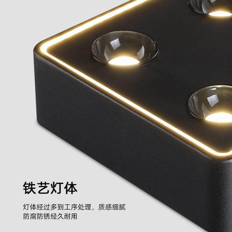 厅无主灯YZ1317明装筒灯简约形l客ed胆主卧室盒子灯方防眩天花板