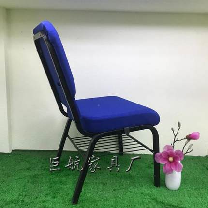 【J6H-C8】33221蓝色会书架教堂椅深蓝色耐脏带教椅子