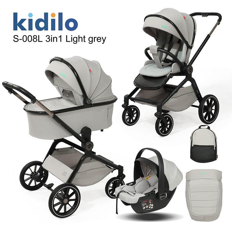 kiDQW推dilo观高景儿婴推车可坐躺三合一双向推行减震新生宝宝手