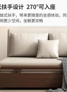 沙发两用木多功小户型客厅单双能人1.实5米布床艺折叠沙93032发床
