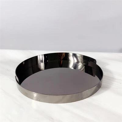 现代金属16542圆形几何托盘摆金属摆样件板间件家居售楼部茶收桌纳果盘