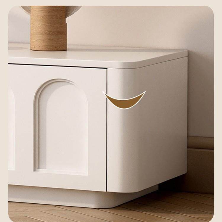 法式奶油风电视柜茶几组合实木简约白色客厅家用落地2026新款地柜