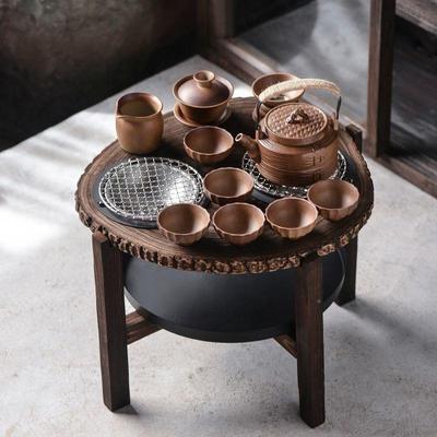 野炊露营烧烤围煮茶烤火复古围阳台桌炉户外双炉炉小标准双炭围桌