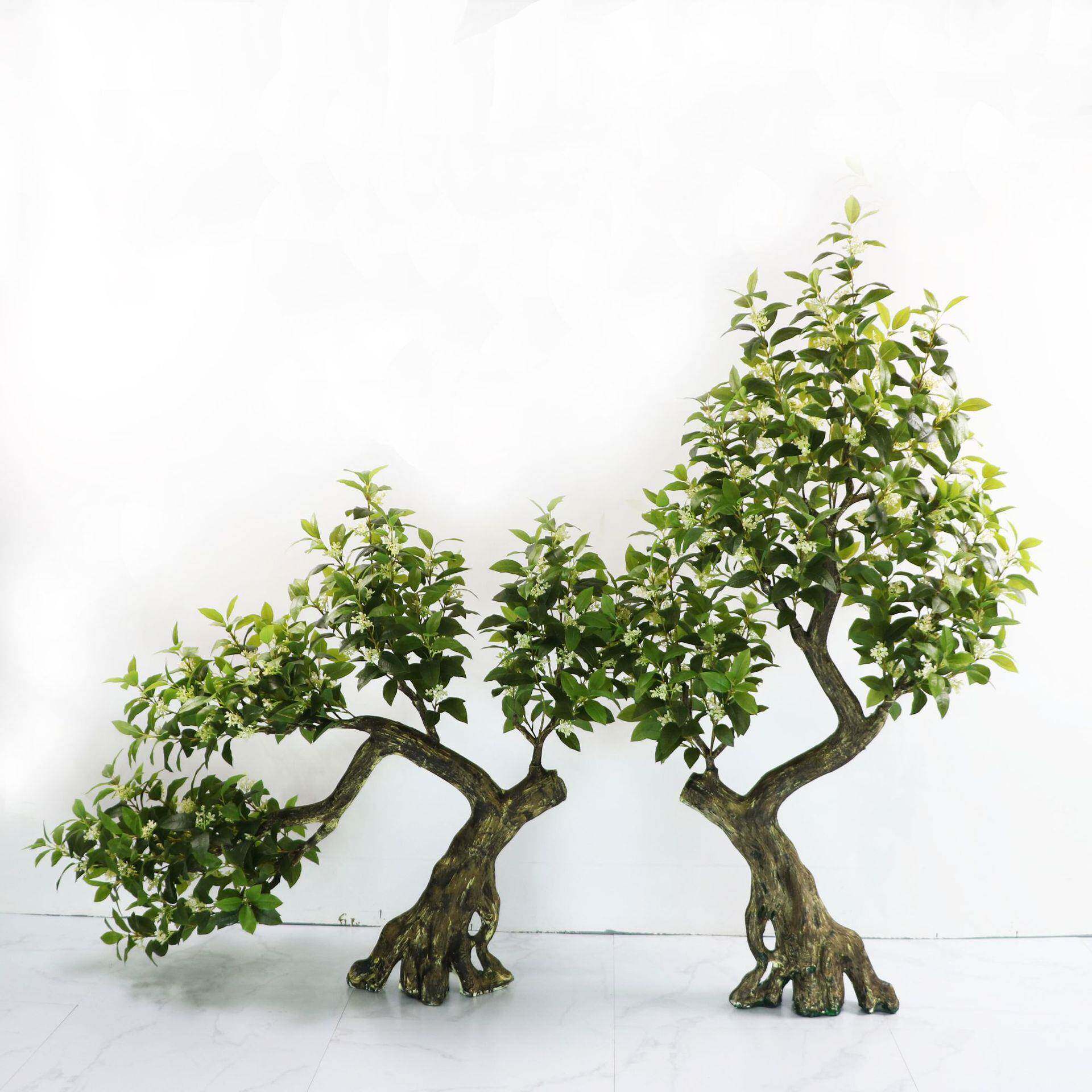 仿真造型树龙血铁书桂花树茶花树室内造景橱窗绿植盆景假植物